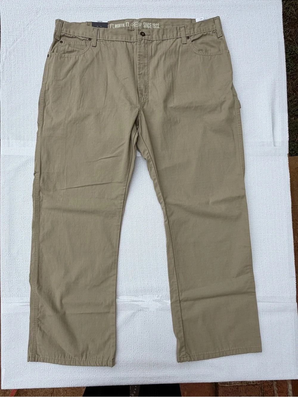 Dickies Carpenter Pants 40x30 Men Khaki Relaxed Fit Ripstop Work Utility NWT